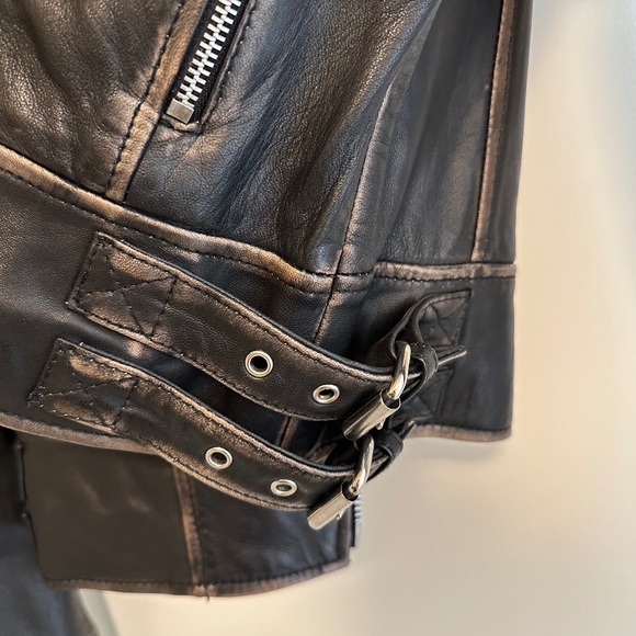 Bagatelle NYC Asymmetrical Studded Genuine Soft Leather Moto Jacket Size S - Picture 6 of 17